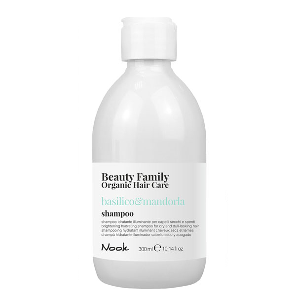 ШАМПОАН ЗА СУХА КОСА БЕЗ БЛЯСЪК – NOOK-BEAUTY FAMILY -BASILICO & MANDORLA- 300ml
