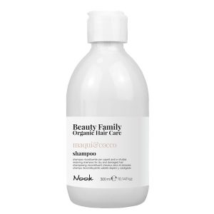 ВЪЗСТАНОВЯВАЩ ШАМПОАН ЗА СУХА И УВРЕДЕНА КОСА – NOOK-BEAUTY FAMILY -MAQUI & COCCO- 300ml